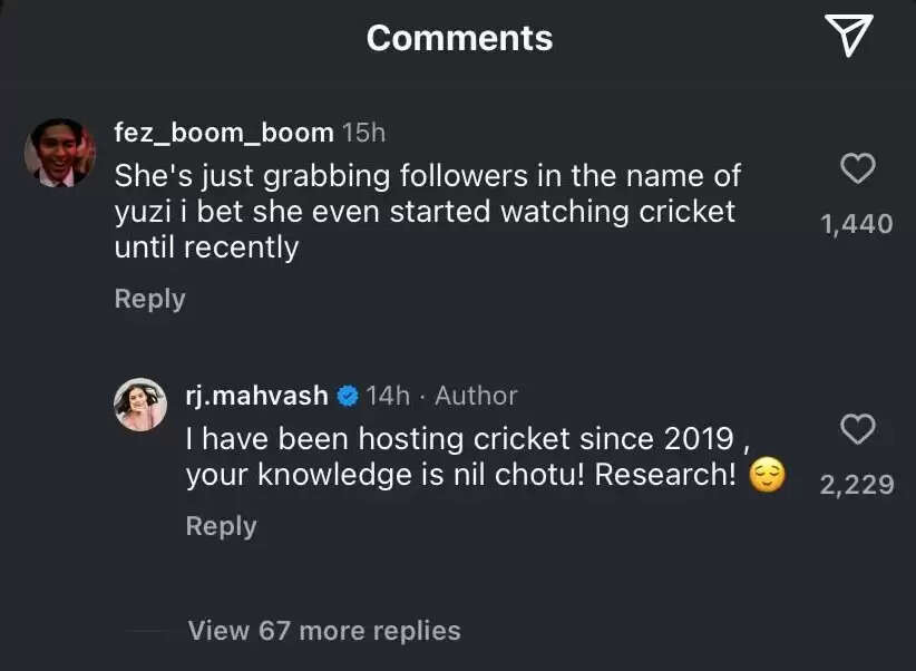 RJ Mahvash Responds to Trolls After Special Note for Yuzvendra Chahal