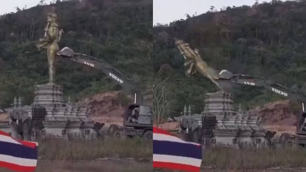 थाईलैंड-कंबोडिया सीमा पर भगवान विष्णु की मूर्ति गिराने से बढ़ा तनाव