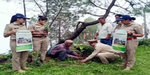 देवीधूरा में ‘मां के नाम’ पौधरोपण: 50 से अधिक पौधे रोपे