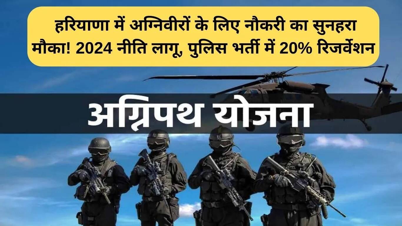 हरियाणा अग्निवीर नीति 2024: पूर्व अग्निवीरों के लिए सरकारी नौकरियों में 20% आरक्षण