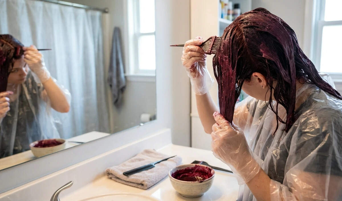 घर पर बनाएं प्राकृतिक बरगंडी हेयर कलर
