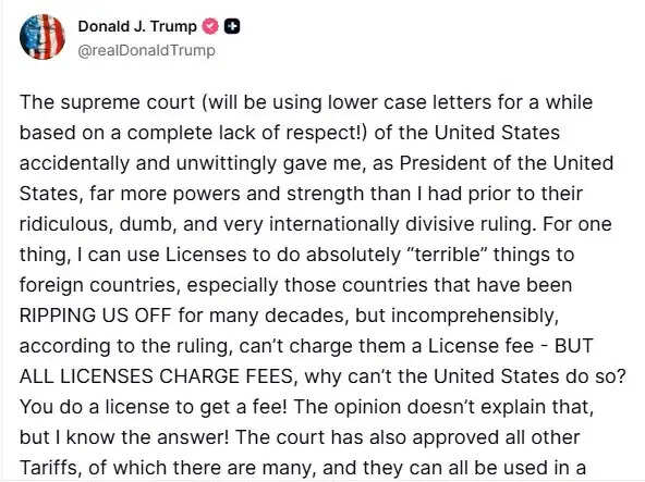 ट्रंप का सुप्रीम कोर्ट के फैसले पर कड़ा विरोध, व्यापारिक अधिकारों को बताया मजबूत