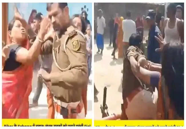 बिहार में पुलिस पर महिलाओं का हमला, वीडियो हुआ वायरल