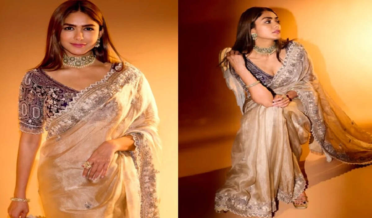शादी के सीजन में मृणाल ठाकुर का शानदार साड़ी लुक