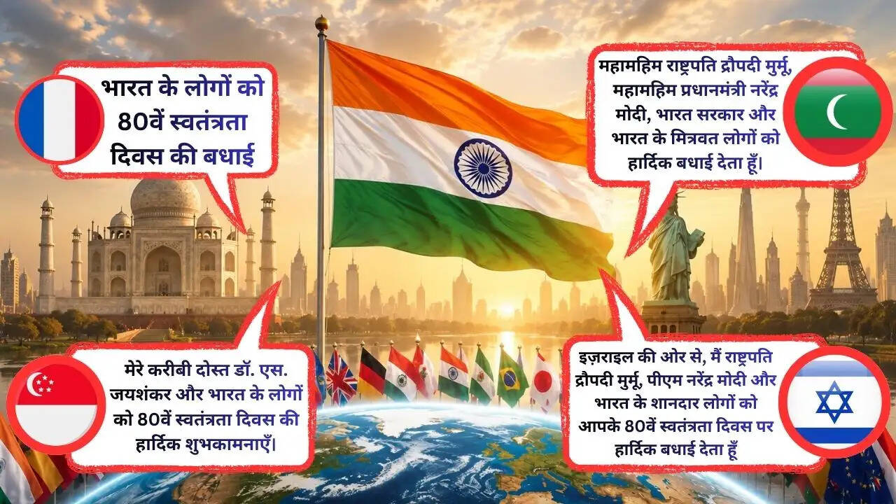 भारत के 80वें स्वतंत्रता दिवस पर वैश्विक नेताओं की बधाई: एक नई पहचान की ओर