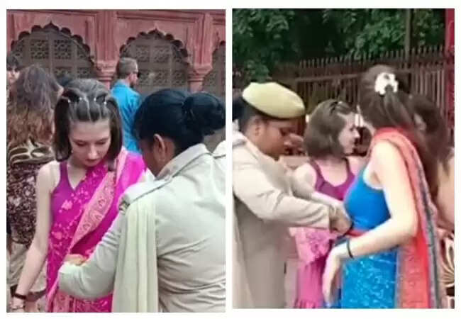 आगरा में यूपी पुलिस की महिला सिपाही ने विदेशी पर्यटकों की मदद की