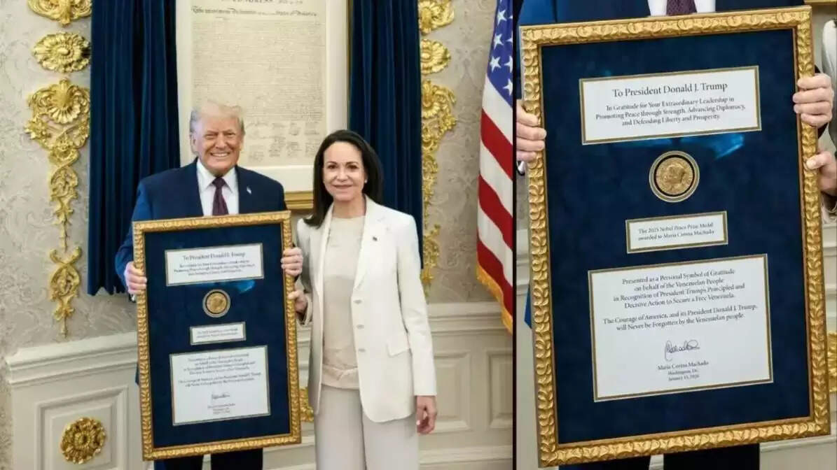 डोनाल्ड ट्रंप को मिला नोबेल शांति पुरस्कार, वेनेजुएला की नेता ने सौंपा मेडल