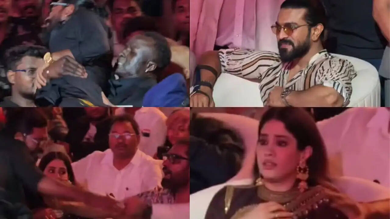 राम चरण और जाह्नवी कपूर के इवेंट में फैन की हरकत से मची अफरा-तफरी