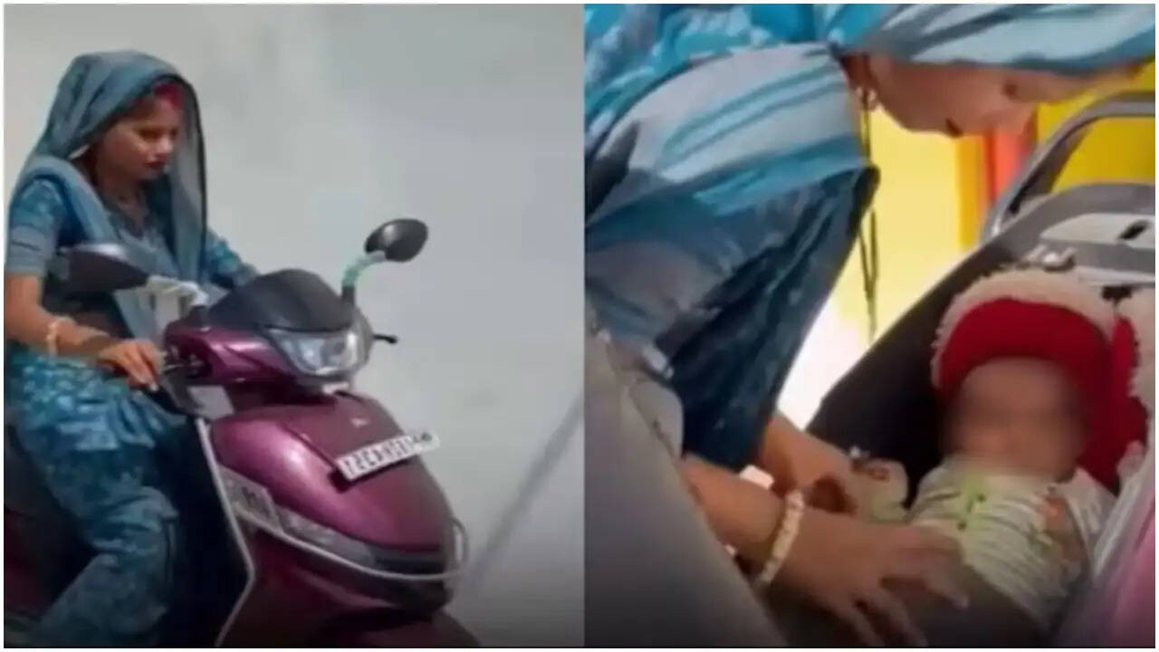 मध्य प्रदेश में वायरल वीडियो: महिला ने स्कूटर के स्टोरेज में रखा बच्चा