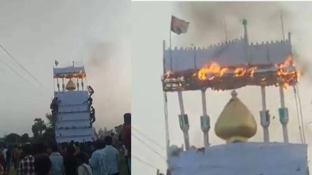फरीदपुर में ताजिया जुलूस के दौरान हाई टेंशन लाइन से हादसा टला