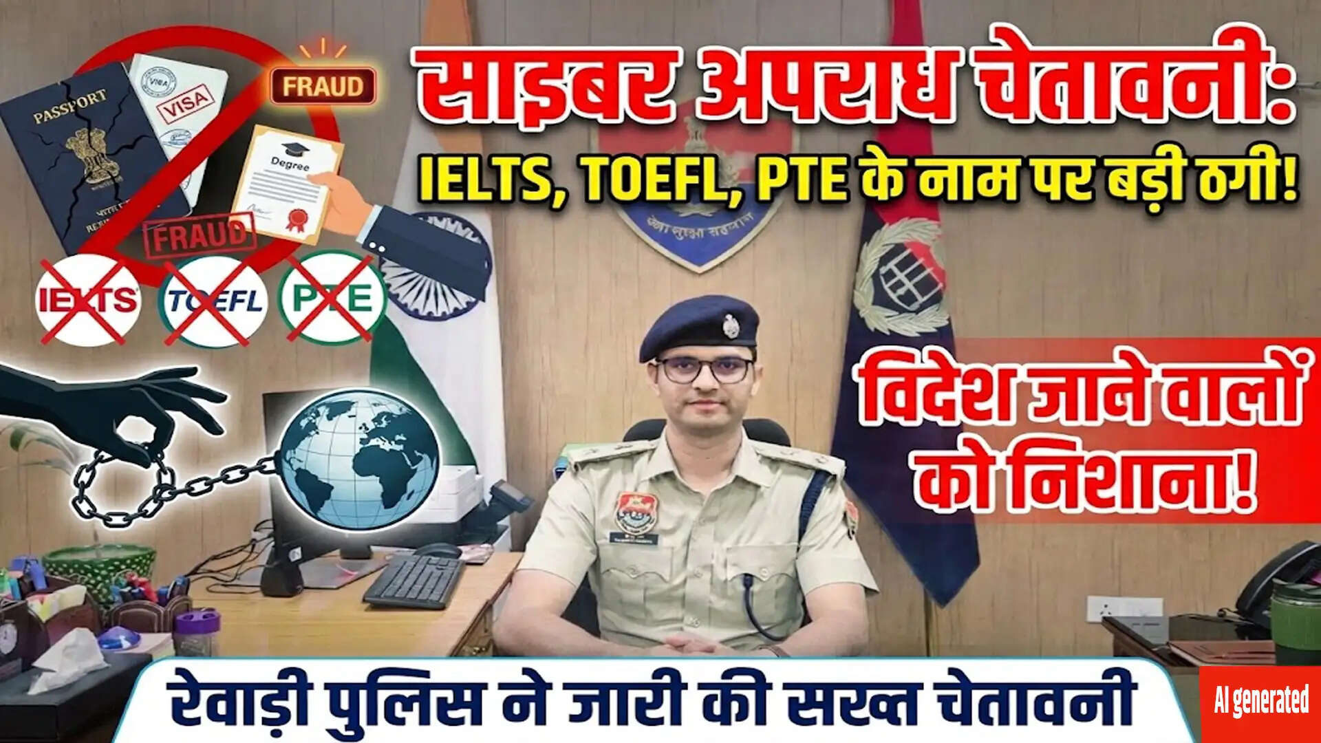 साइबर ठगी के खिलाफ चेतावनी: IELTS, TOEFL और PTE परीक्षा के नाम पर धोखाधड़ी
