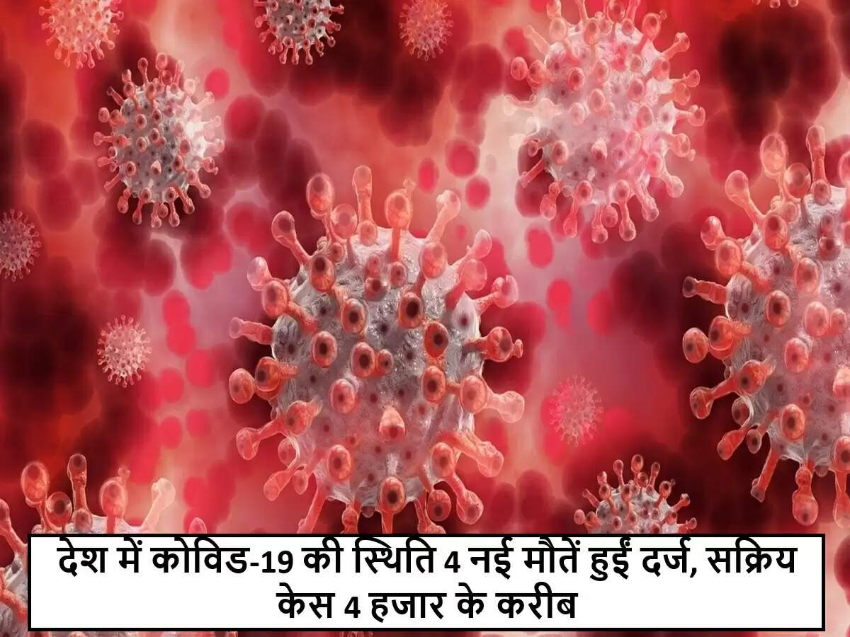 भारत में कोविड-19 से चार नई मौतें, सक्रिय मामलों में वृद्धि