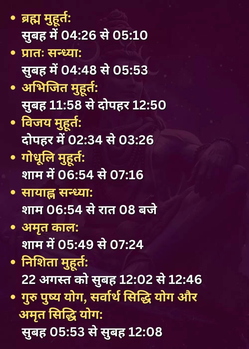 21 अगस्त 2025 का पंचांग: मासिक शिवरात्रि और शुभ मुहूर्त