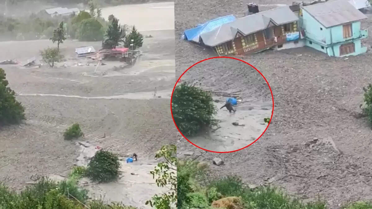 उत्तरकाशी में बादल फटने से आई तबाही: जिंदा बचे व्यक्ति का वीडियो वायरल