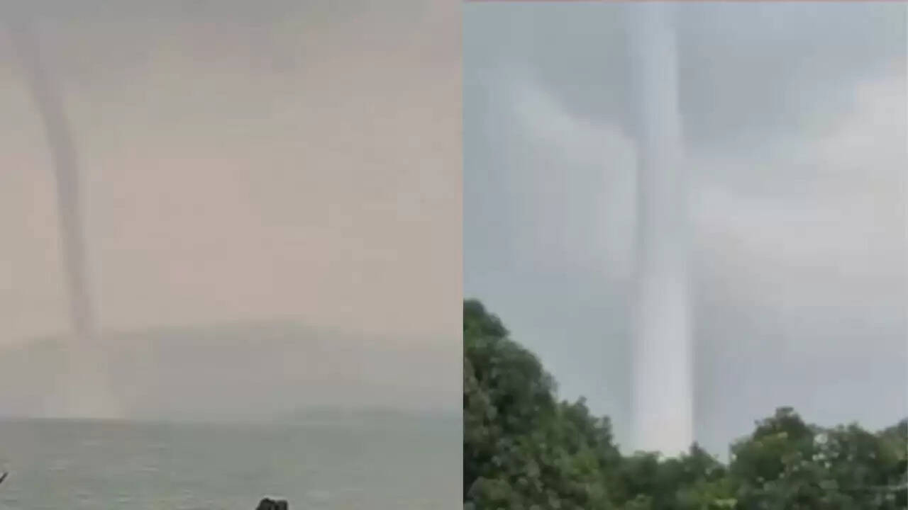 ओडिशा की चिलिका झील पर बवंडर ने मचाई हलचल