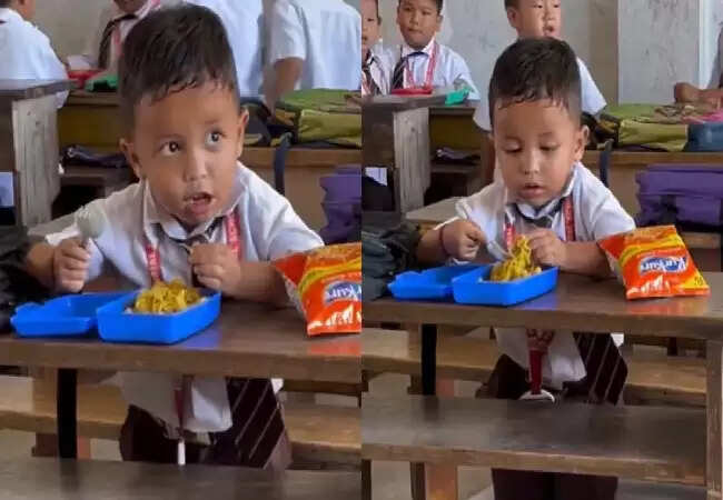 बच्चे का अकेले लंच करने का वीडियो सोशल मीडिया पर वायरल