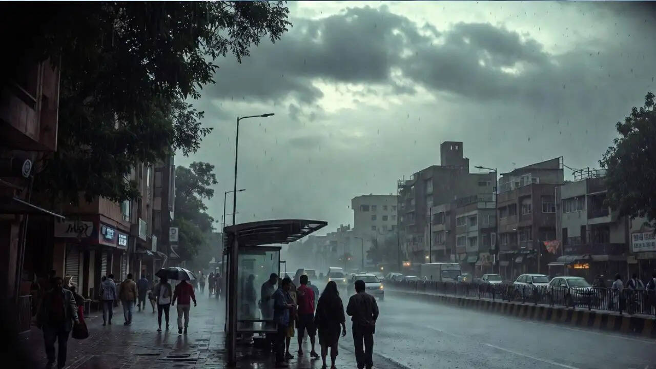 दिल्ली में बारिश से मौसम में बदलाव, तापमान में गिरावट