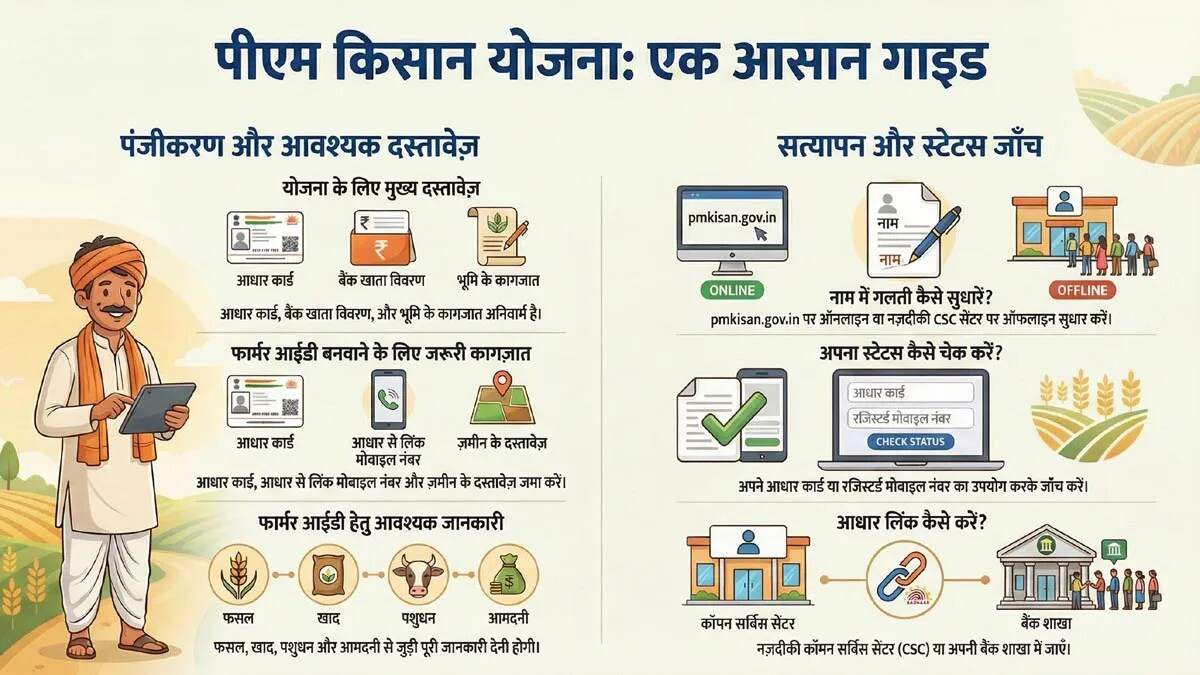 पीएम किसान योजना की 22वीं किस्त: जानें कैसे करें ई-केवाईसी और किन्हें मिलेगा लाभ
