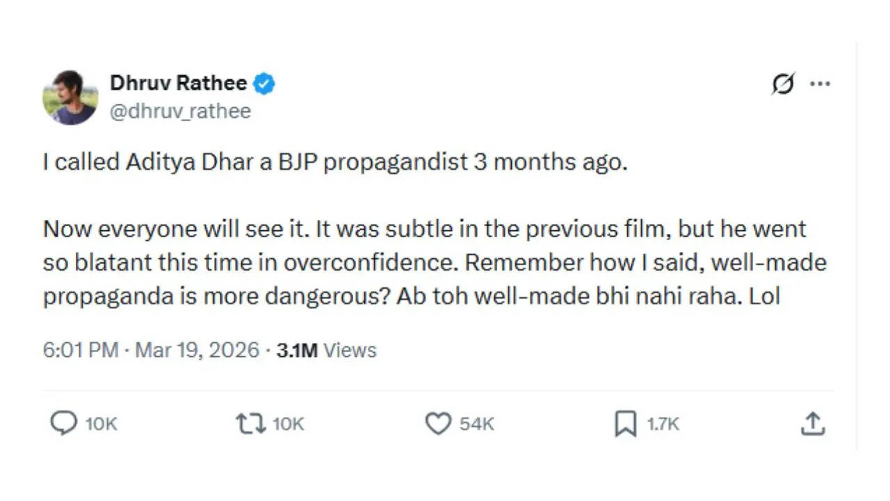 ध्रुव राठी ने 'धुरंधर 2' पर उठाए सवाल, फिल्म की सफलता पर छिड़ी बहस