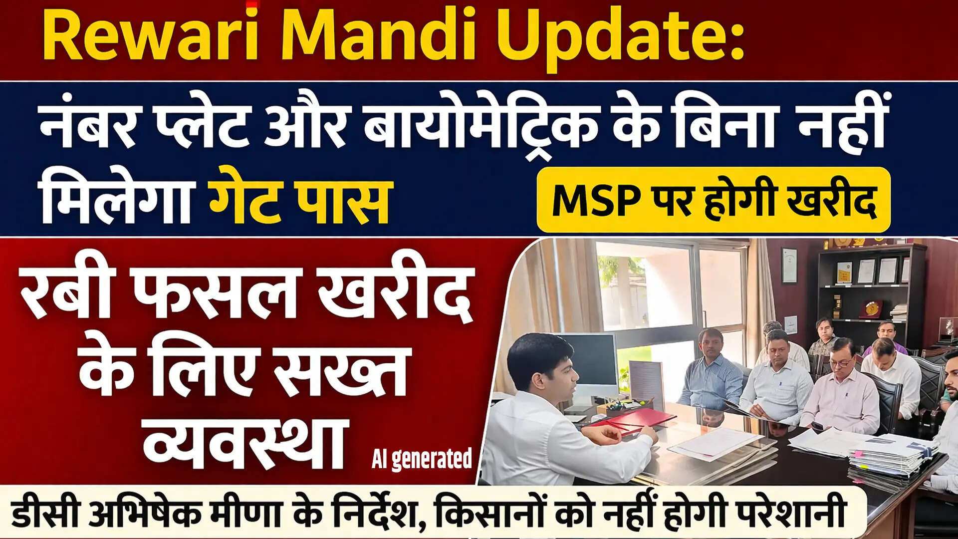 रेवाड़ी मंडी में रबी फसल खरीद के लिए आवश्यक दिशा-निर्देश