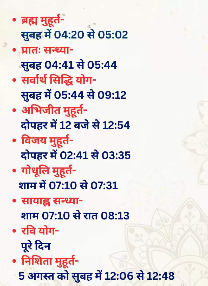 04 अगस्त 2025 का पंचांग: सावन का अंतिम सोमवार और शुभ मुहूर्त