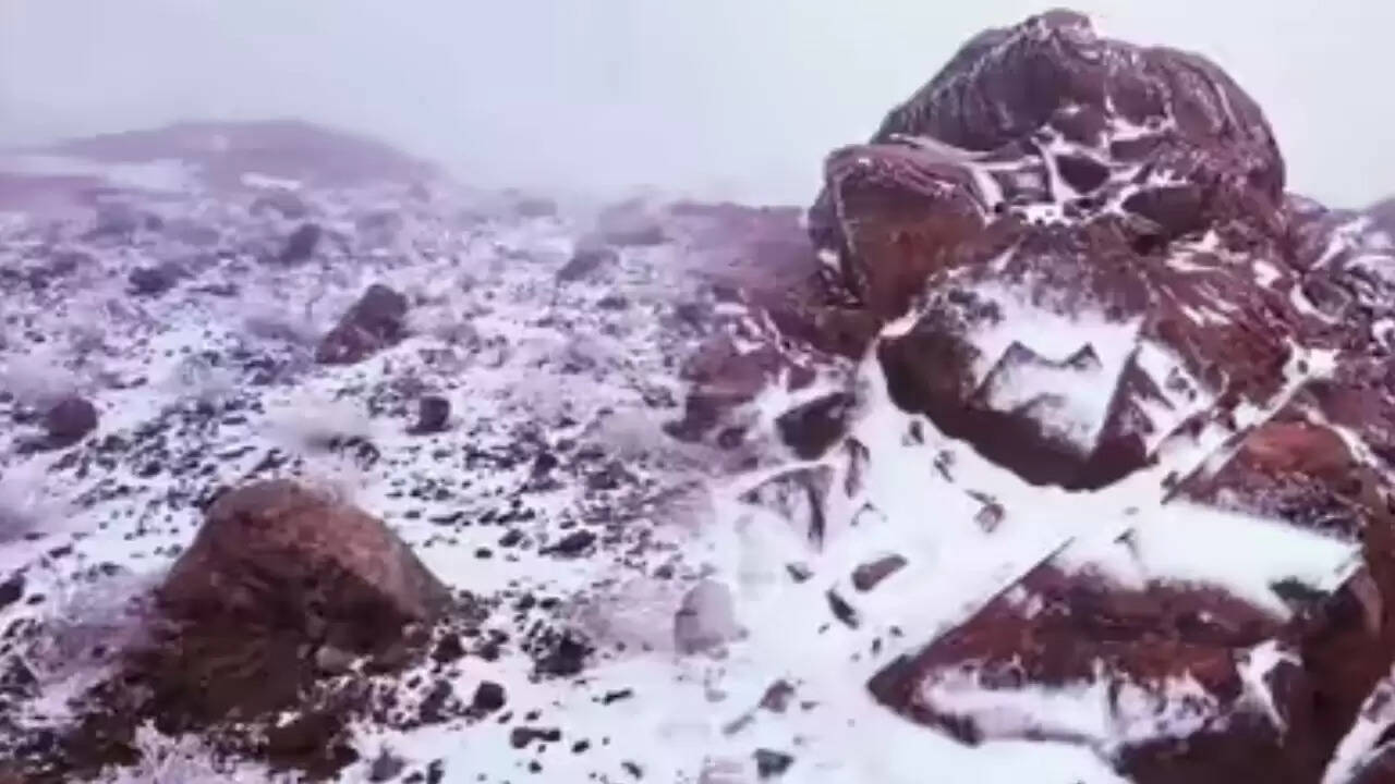 सऊदी अरब में बर्फबारी: रेगिस्तान में बर्फ की चादर और भविष्यवाणियों का जिक्र