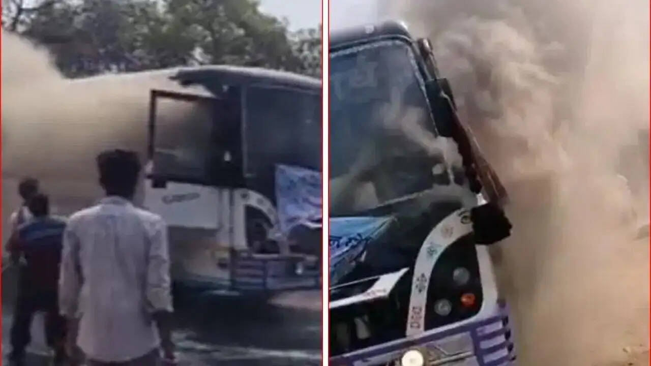 बिहार में स्कूली बस में आग, चालक की सूझबूझ से बची बच्चों की जान