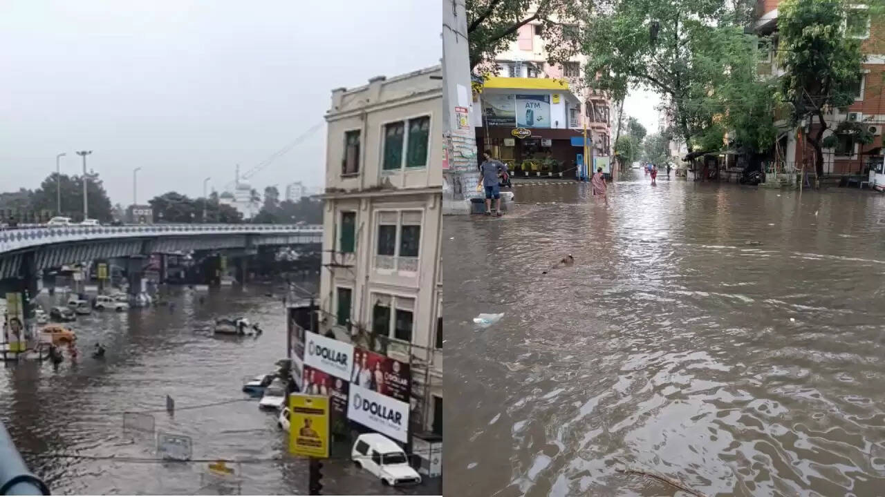 कोलकाता में मूसलधार बारिश: दुर्गा पूजा की तैयारियों पर पड़ा असर