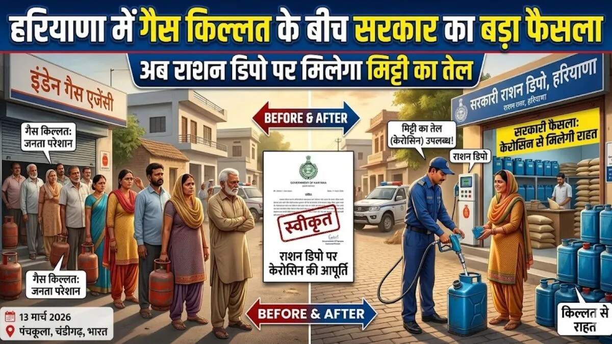 हरियाणा में गैस संकट के बीच केंद्र सरकार की राहत: 8.76 लाख लीटर केरोसिन का वितरण