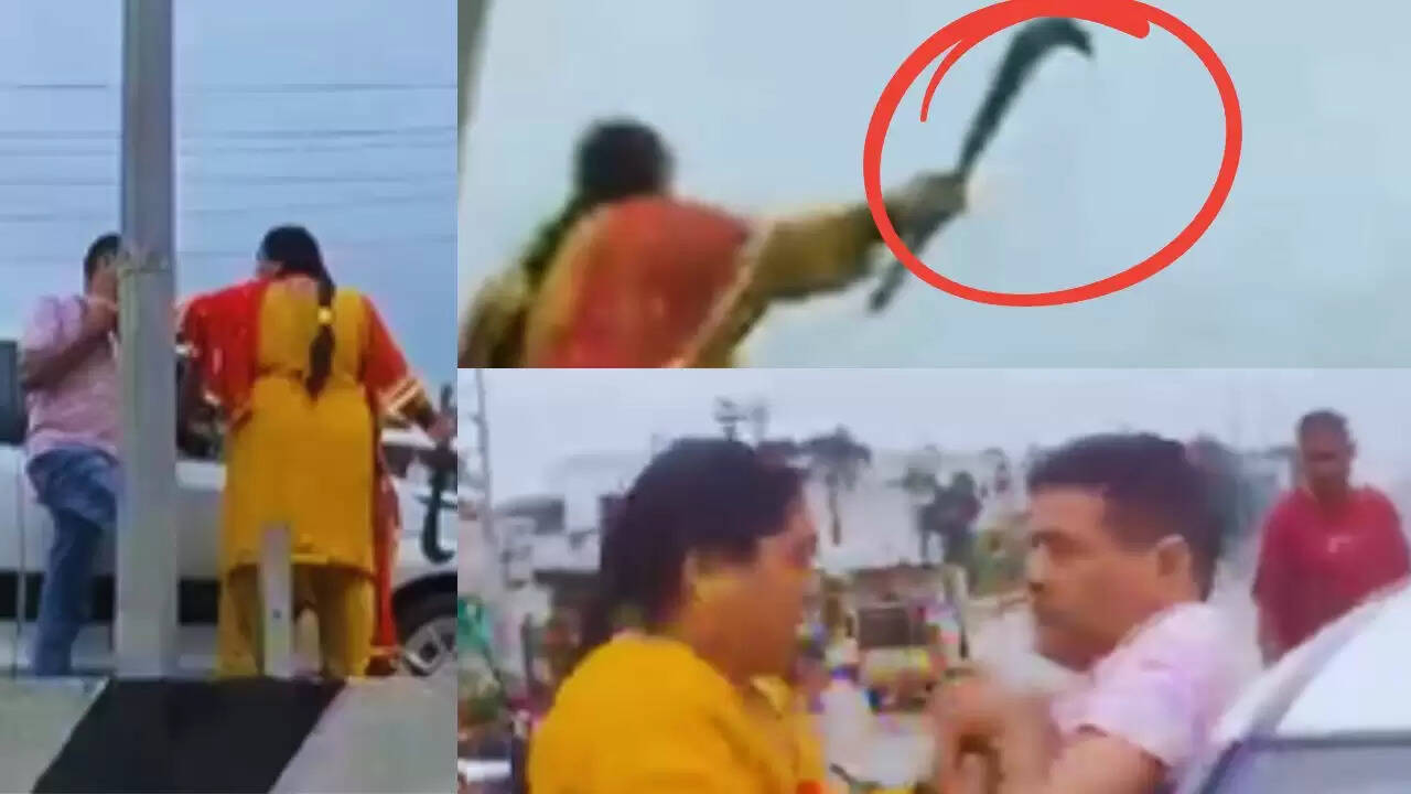 जम्मू में महिला का गंडासा लेकर सड़क पर हंगामा, वायरल वीडियो ने मचाई हलचल