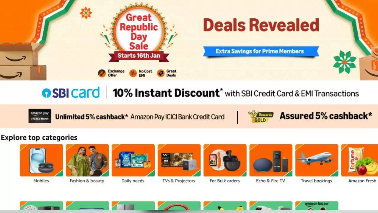 Amazon की ग्रेट रिपब्लिक डे सेल: शानदार डील्स और डिस्काउंट्स