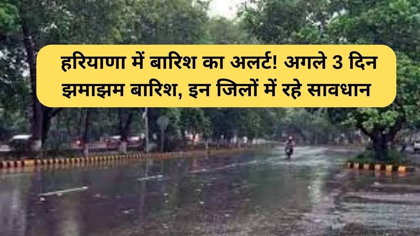 हरियाणा में बारिश का अलर्ट: अगले तीन दिन भारी बारिश की संभावना