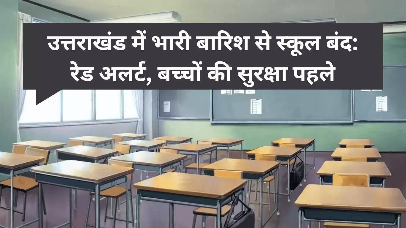 उत्तराखंड में भारी बारिश के कारण स्कूलों की छुट्टी, बच्चों की सुरक्षा प्राथमिकता
