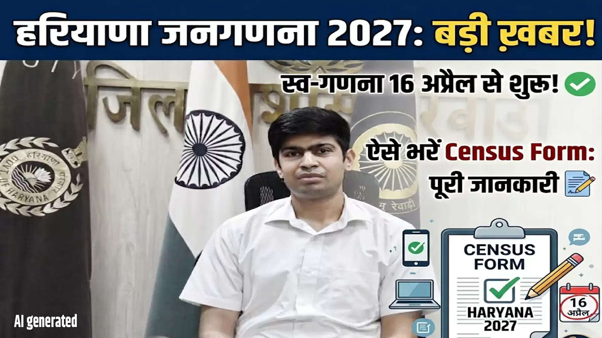 हरियाणा जनगणना 2027: स्व-गणना प्रक्रिया 16 अप्रैल से शुरू