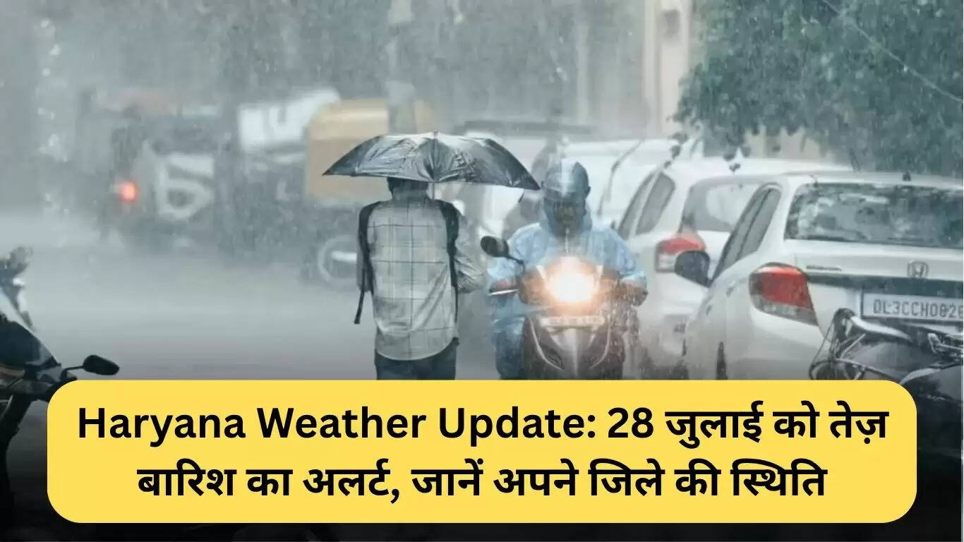 हरियाणा में बारिश का अलर्ट: 28 जुलाई को भारी वर्षा की संभावना