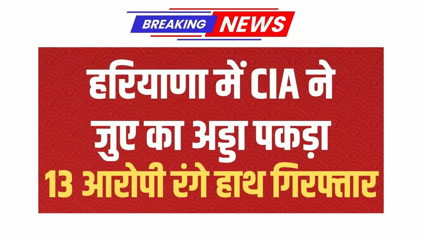 हरियाणा में जुए के अड्डे पर छापा, 13 गिरफ्तार