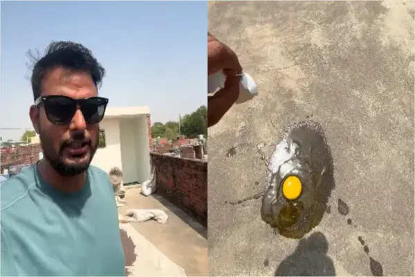 प्रयागराज में गर्मी से अंडा फ्राई करने का अनोखा वीडियो वायरल