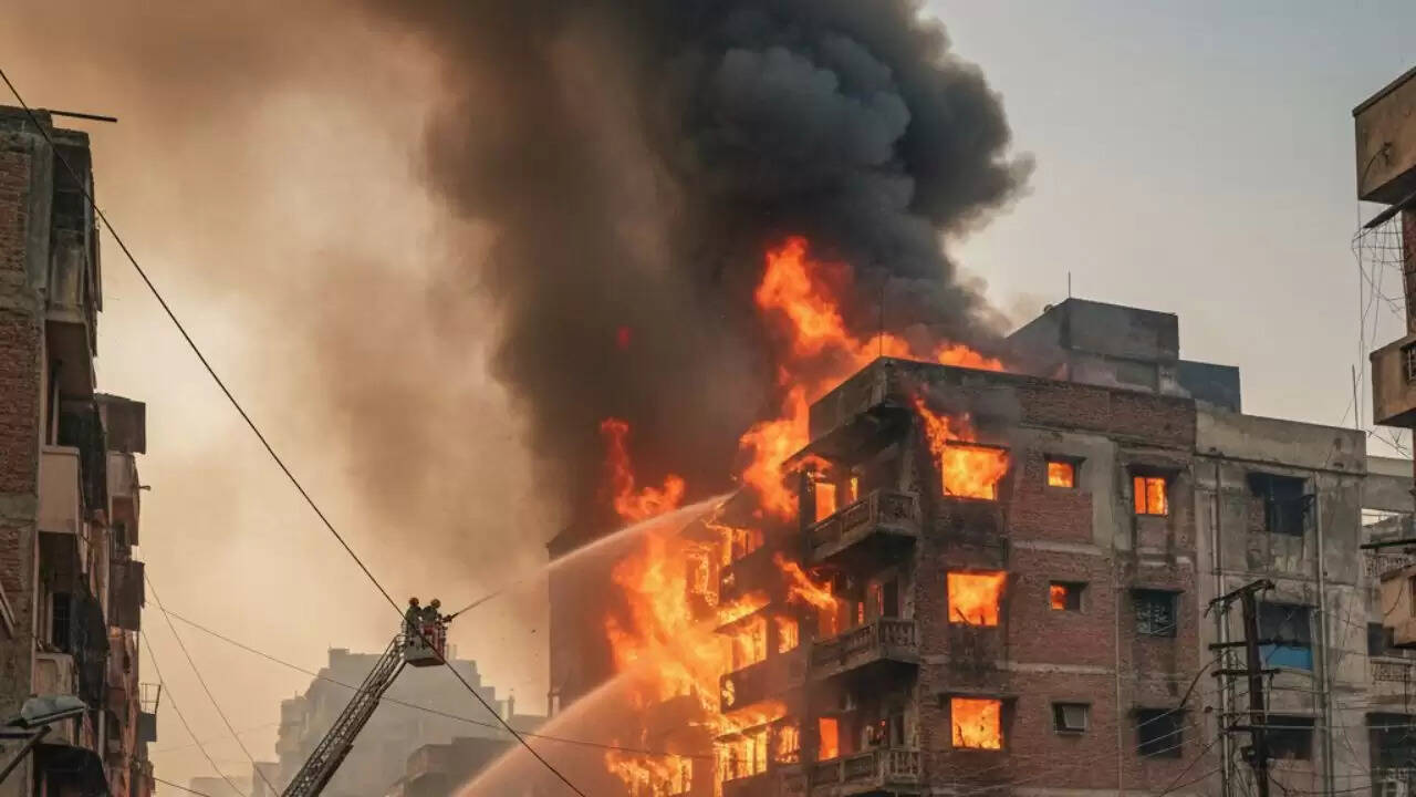 दिल्ली के चंदर नगर में दो मंजिला मकान में आग, दो लोग बेहोश