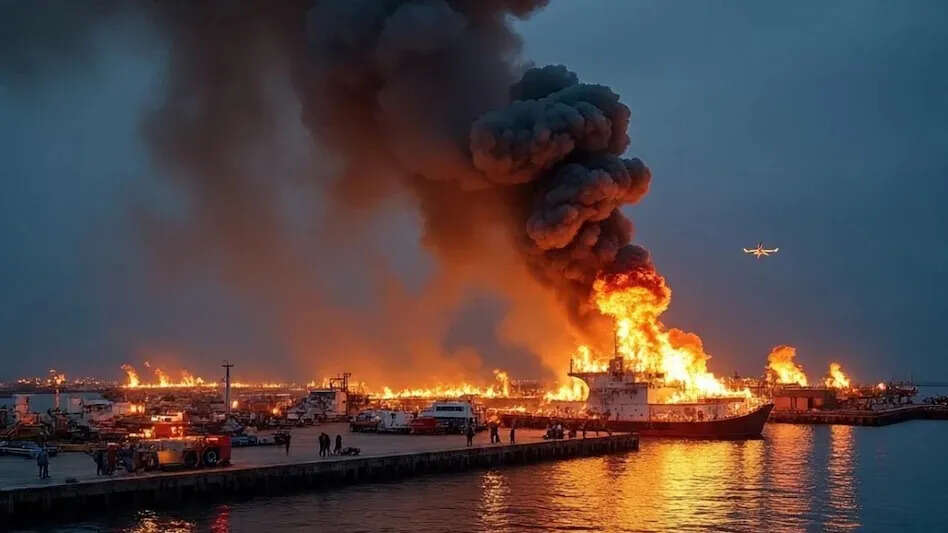 यूक्रेन का रूस के तुआप्से पोर्ट पर बड़ा ड्रोन हमला