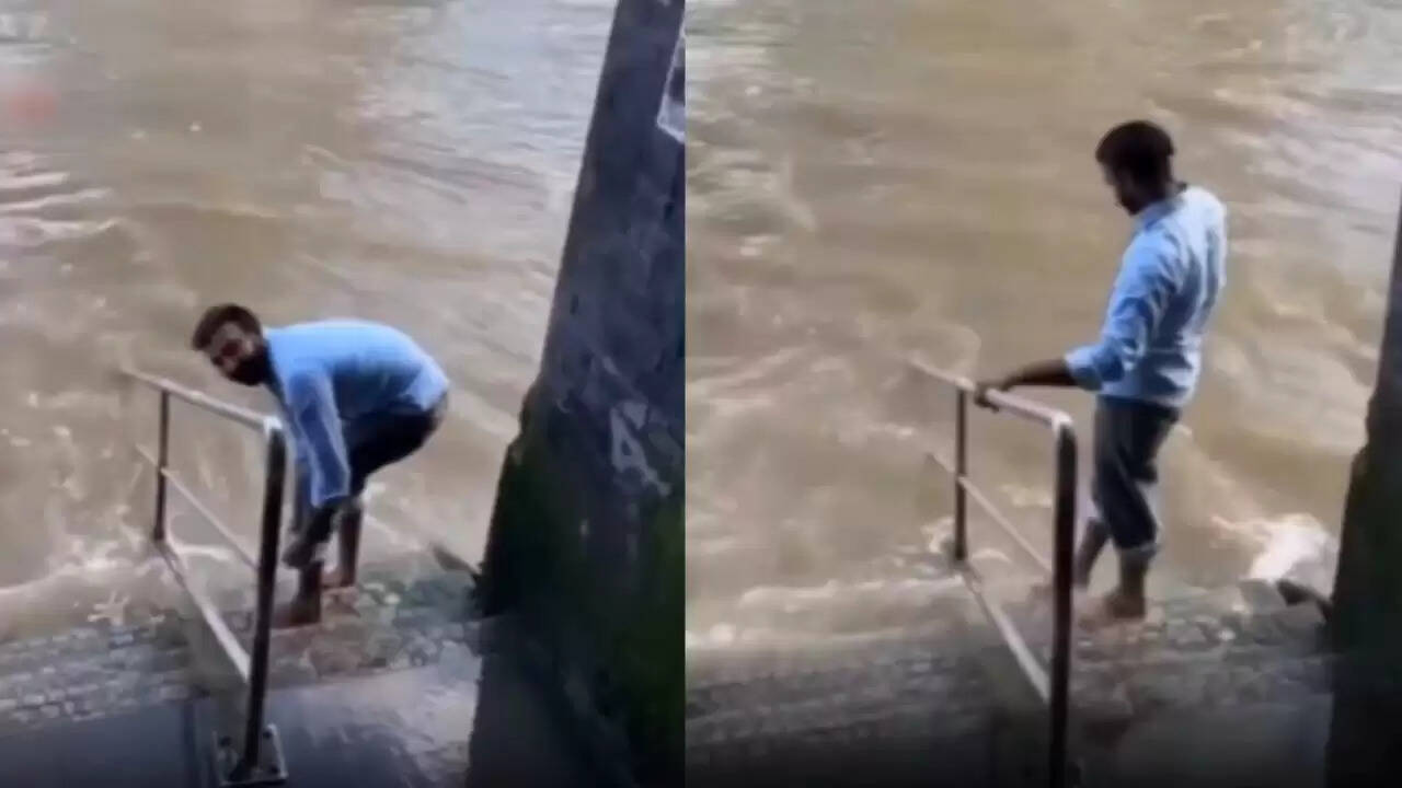 लंदन की टेम्स नदी में पैर धोने का वीडियो बना विवाद का विषय
