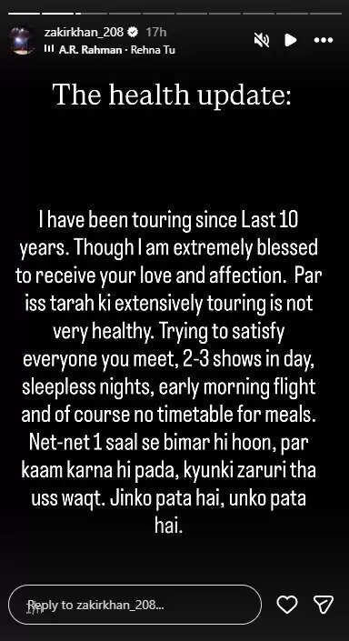Zakir Khan Takes a Break from Stage Shows for Health Reasons