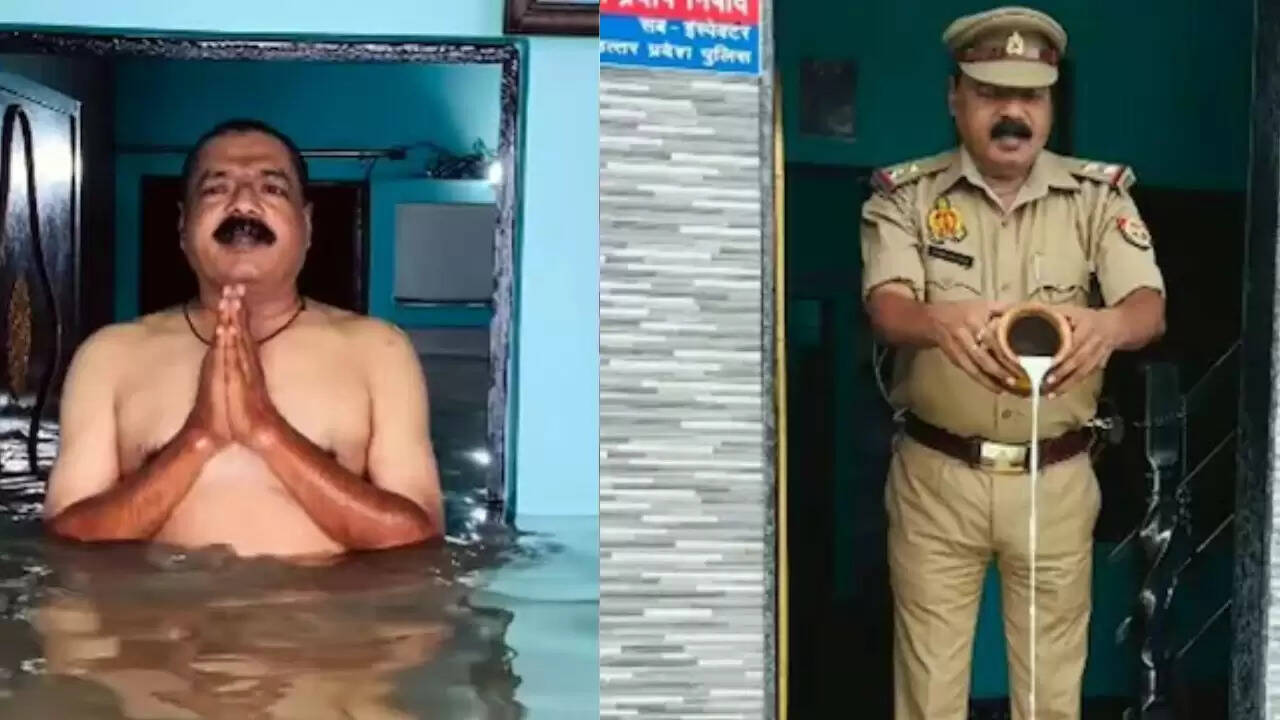 प्रयागराज में बाढ़ के बीच यूपी पुलिस के सब-इंस्पेक्टर ने गंगा की आरती की, सोशल मीडिया पर वायरल हुआ वीडियो