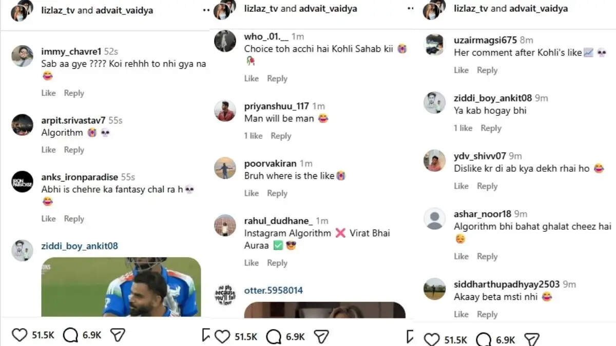 विराट कोहली के लाइक ने लिज़लाज़ को बनाया चर्चा का विषय