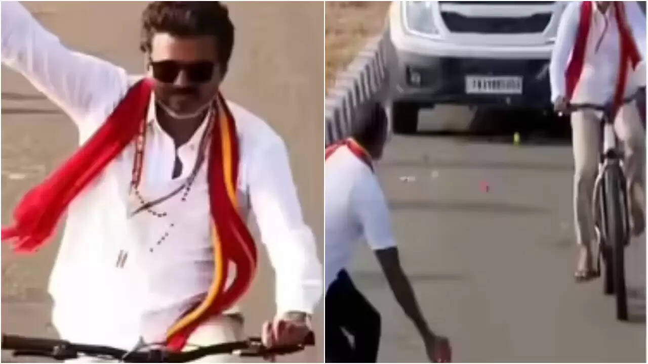 थलपति विजय की साइकिल रैली में फैंस का फूलों से स्वागत, वीडियो हुआ वायरल