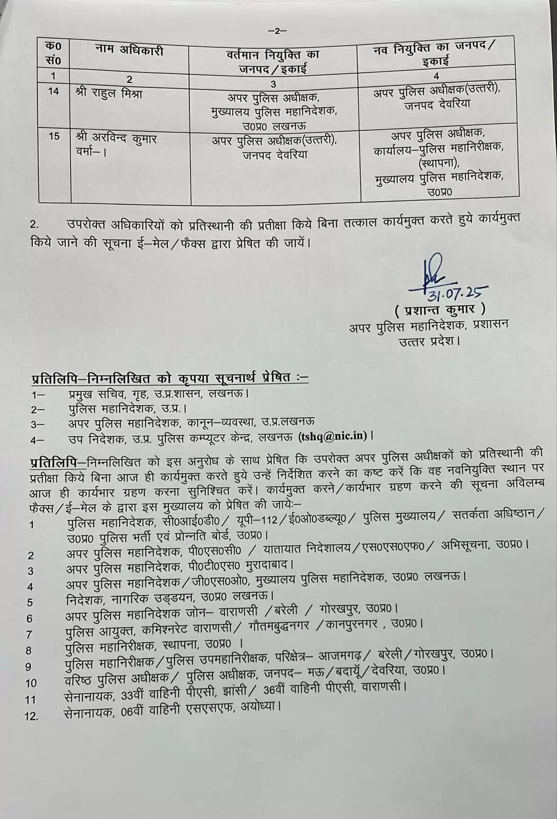 उत्तर प्रदेश में 15 PPS अधिकारियों के तबादले: जानें किसे मिली नई जिम्मेदारी