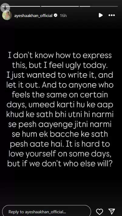 Ayesha Khan Shares Vulnerable Feelings on Social Media
