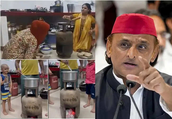 महंगाई के बीच लोगों ने गैस सिलेंडर को बनाया चूल्हा