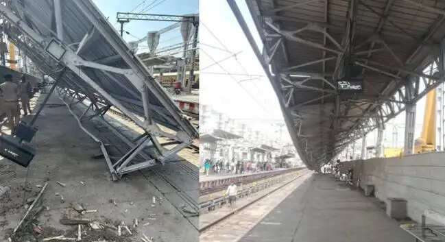लखनऊ के चारबाग रेलवे स्टेशन पर टिनशेड गिरने से दो यात्री घायल