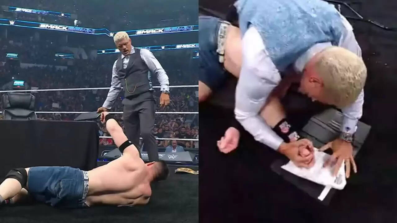 WWE SmackDown: जॉन सीना और कोडी रोड्स के बीच कांट्रैक्ट साइनिंग में बवाल