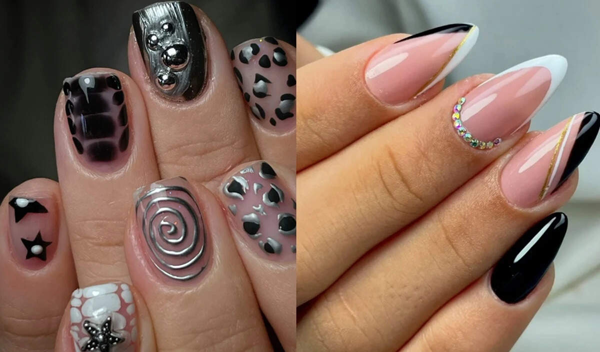 हाथों के लिए ट्रेंडी स्मोकी ऑम्ब्रे नेल आर्ट डिज़ाइन